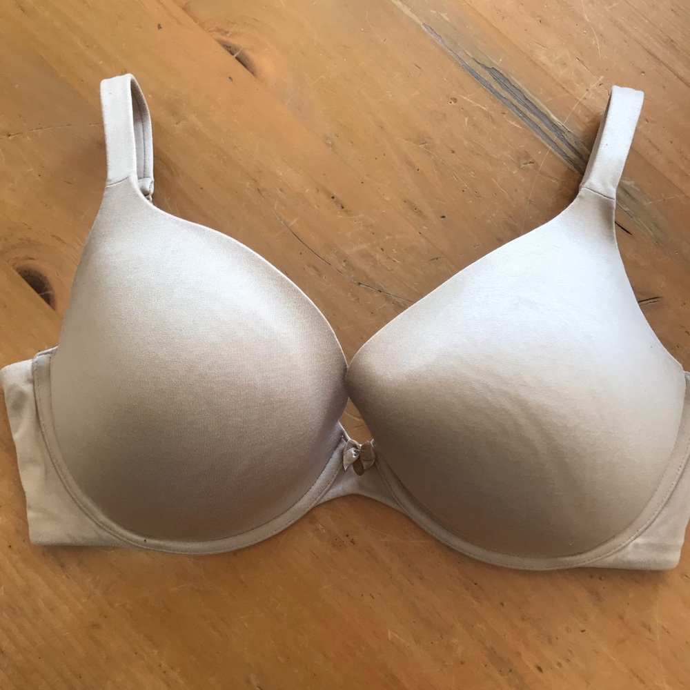 Beige Cacique Plunge Underwire Bra